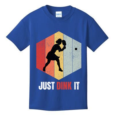 Just Dink It Vintage Pickle Ball And Pickleball Fan Gift Kids T-Shirt