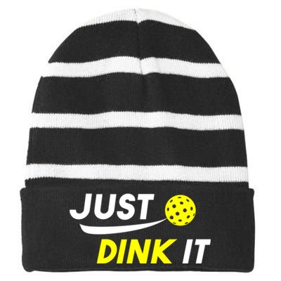 Just Dink It Pickleball Striped Beanie with Solid Band