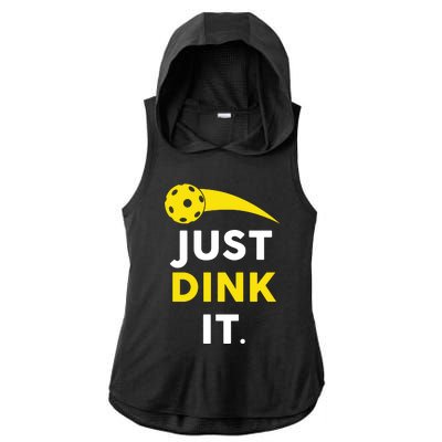 Just Dink It Funny Pickleball Ladies PosiCharge Tri-Blend Wicking Draft Hoodie Tank