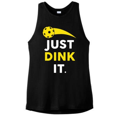 Just Dink It Funny Pickleball Ladies PosiCharge Tri-Blend Wicking Tank