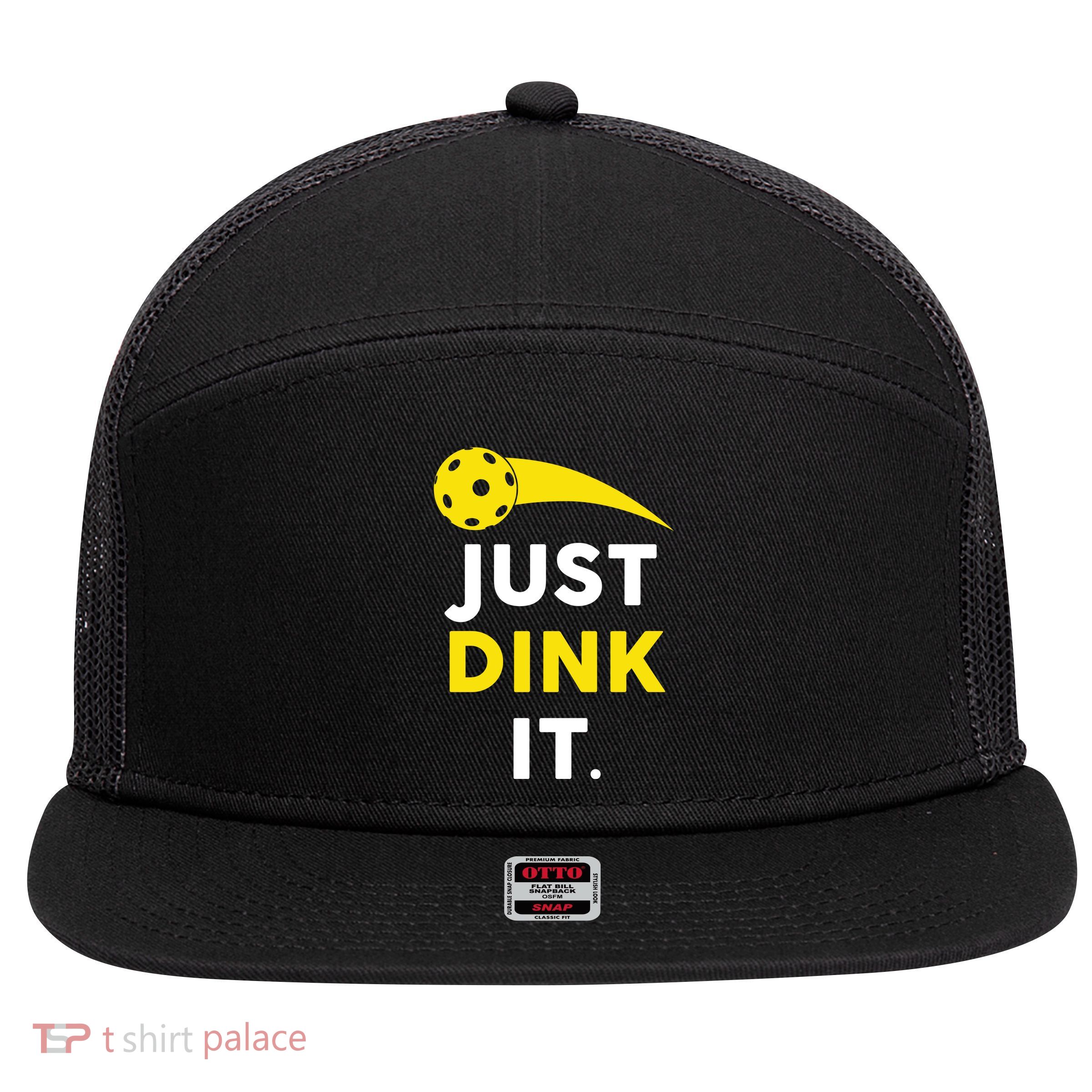 Just Dink It Funny Pickleball 7 Panel Mesh Trucker Snapback Hat