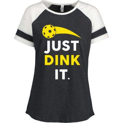 Just Dink It Funny Pickleball Enza Ladies Jersey Colorblock Tee