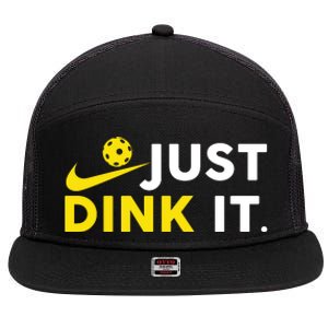 Just Dink It Funny Pickleball Play Pickle Ball 7 Panel Mesh Trucker Snapback Hat