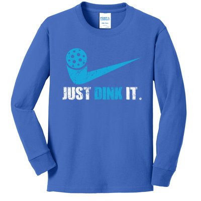 Just Dink It Pickleball Player Fan Gift Kids Long Sleeve Shirt