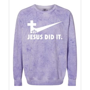 Jesus Did It Cross Colorblast Crewneck Sweatshirt