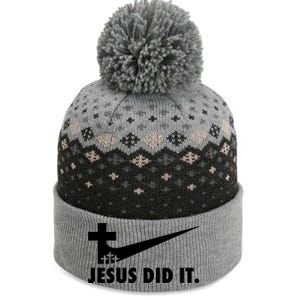 Jesus Did It Cross The Baniff Cuffed Pom Beanie