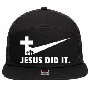 Jesus Did It Cross 7 Panel Mesh Trucker Snapback Hat