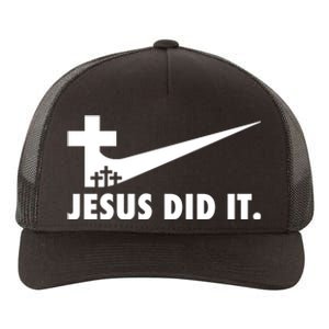 Jesus Did It Cross Yupoong Adult 5-Panel Trucker Hat