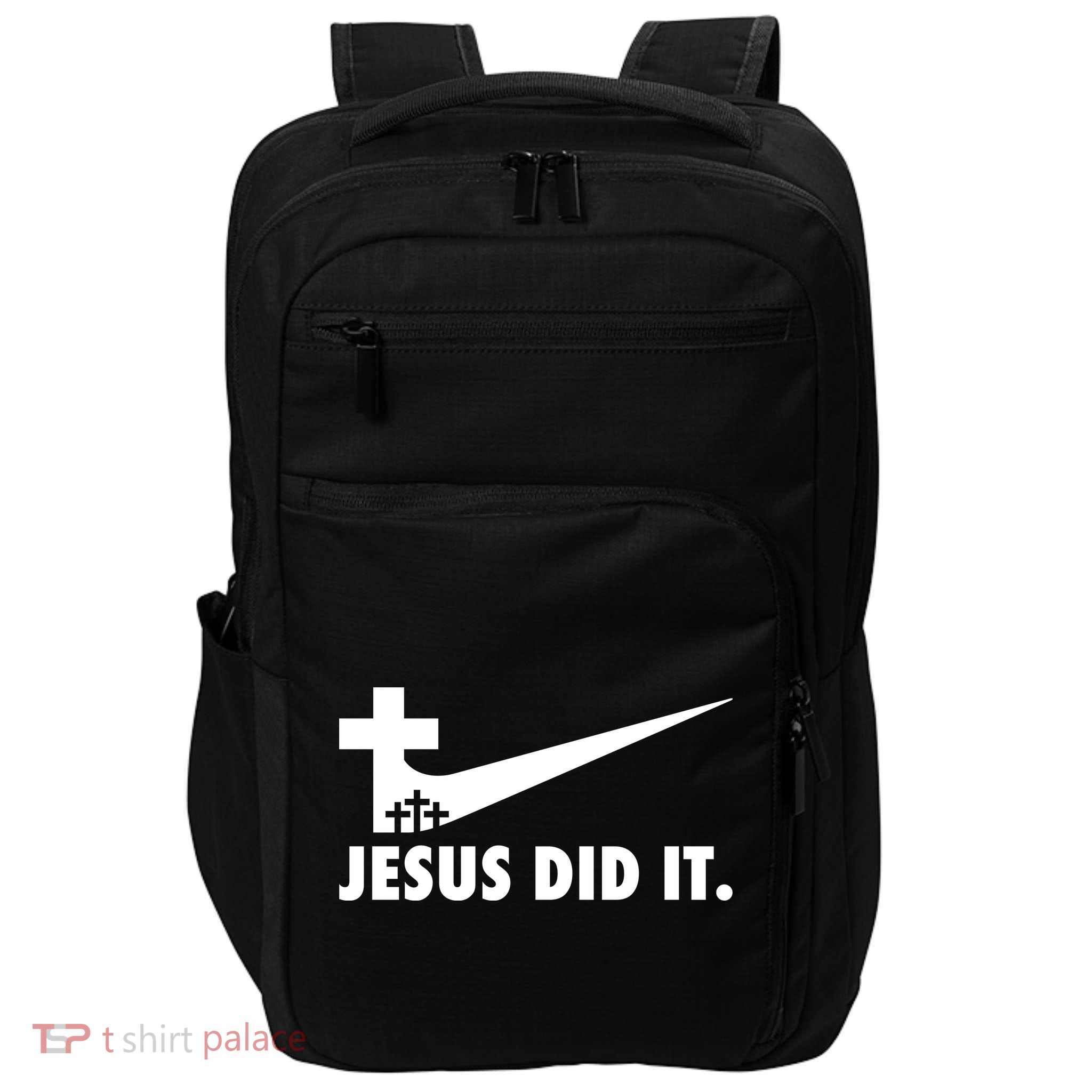 Jesus Did It Cross Impact Tech Backpack