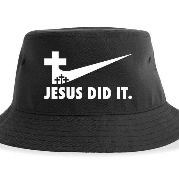 Jesus Did It Cross Sustainable Bucket Hat