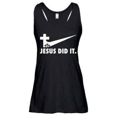 Jesus Did It Cross Ladies Essential Flowy Tank