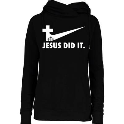 Jesus Did It Cross Womens Funnel Neck Pullover Hood