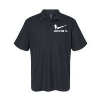 Jesus Did It Cross Softstyle Adult Sport Polo