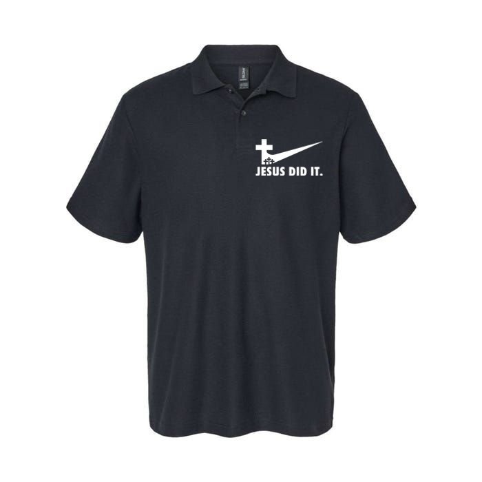 Jesus Did It Cross Softstyle Adult Sport Polo