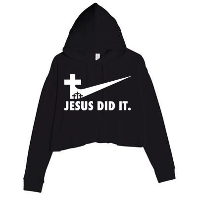 Jesus Did It Cross Crop Fleece Hoodie