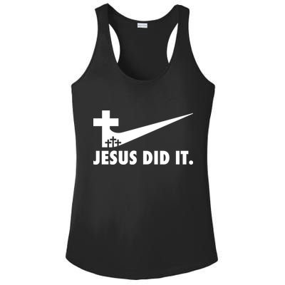 Jesus Did It Cross Ladies PosiCharge Competitor Racerback Tank