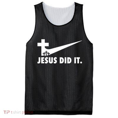 Jesus Did It Cross Mesh Reversible Basketball Jersey Tank