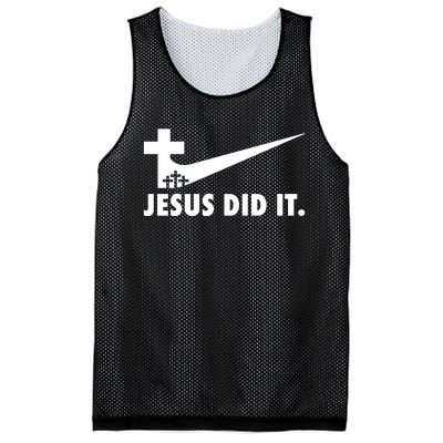 Jesus Did It Cross Mesh Reversible Basketball Jersey Tank