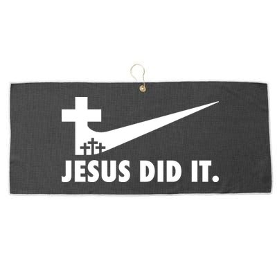 Jesus Did It Cross Large Microfiber Waffle Golf Towel