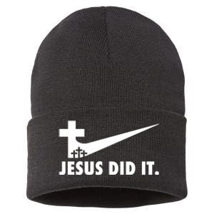 Jesus Did It Cross Sustainable Knit Beanie