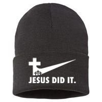 Jesus Did It Cross Sustainable Knit Beanie