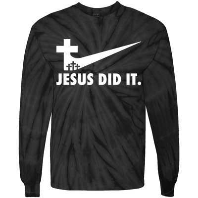 Jesus Did It Cross Tie-Dye Long Sleeve Shirt