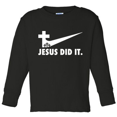 Jesus Did It Cross Toddler Long Sleeve Shirt