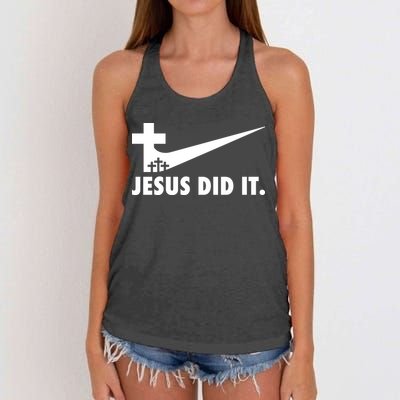 Jesus Did It Cross Women's Knotted Racerback Tank