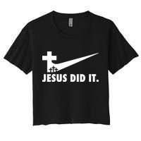 Jesus Did It Cross Women's Crop Top Tee