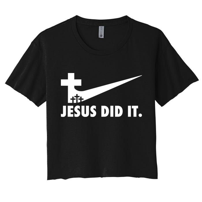 Jesus Did It Cross Women's Crop Top Tee
