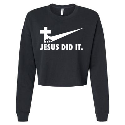 Jesus Did It Cross Cropped Pullover Crew