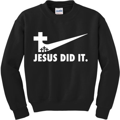 Jesus Did It Cross Kids Sweatshirt