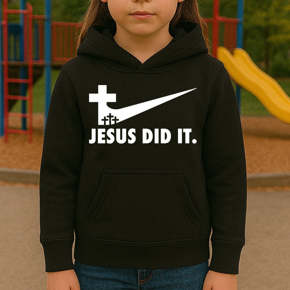 Jesus Did It Cross Kids Hoodie