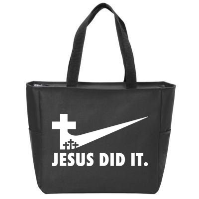 Jesus Did It Cross Zip Tote Bag