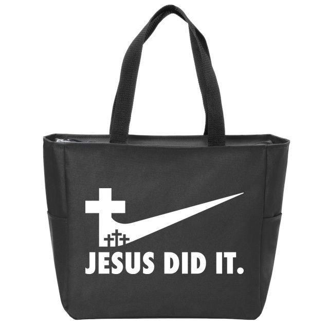 Jesus Did It Cross Zip Tote Bag