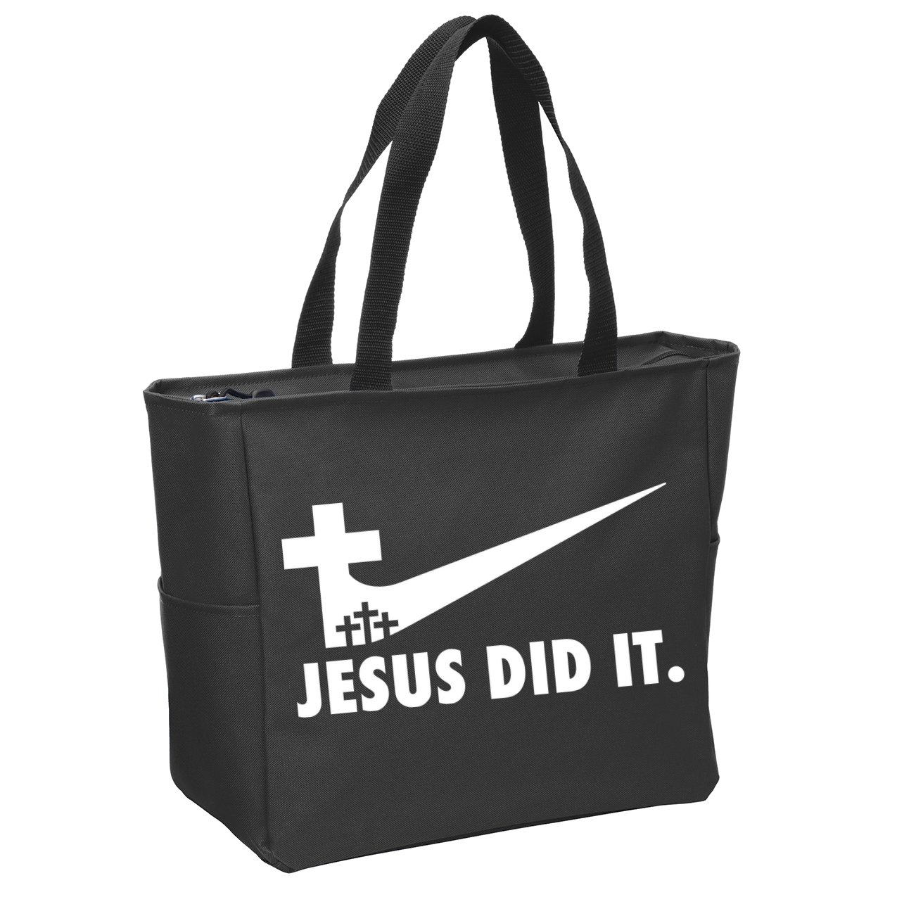 Jesus Did It Cross Zip Tote Bag