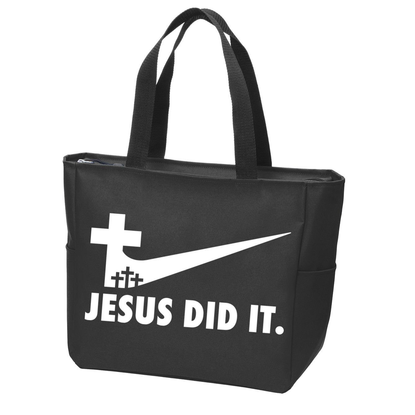 Jesus Did It Cross Zip Tote Bag