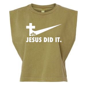 Jesus Did It Cross Garment-Dyed Women's Muscle Tee