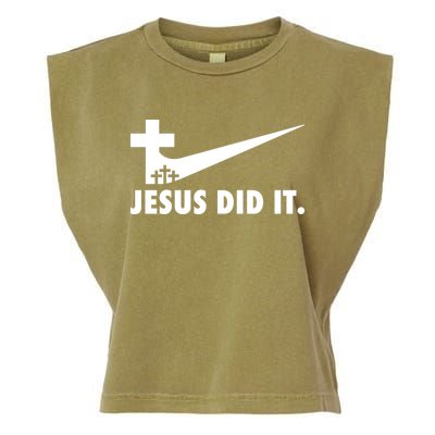 Jesus Did It Cross Garment-Dyed Women's Muscle Tee