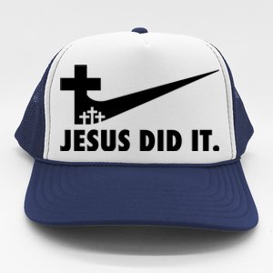 Jesus Did It Cross Trucker Hat