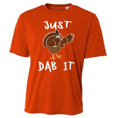 Just Dab It Funny Turkey Dabbing Thanksgiving Gift Cooling Performance Crew T-Shirt