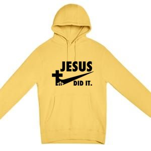 Jesus Did It Faith Cross Christian Premium Pullover Hoodie