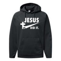 Jesus Did It Faith Cross Christian Performance Fleece Hoodie