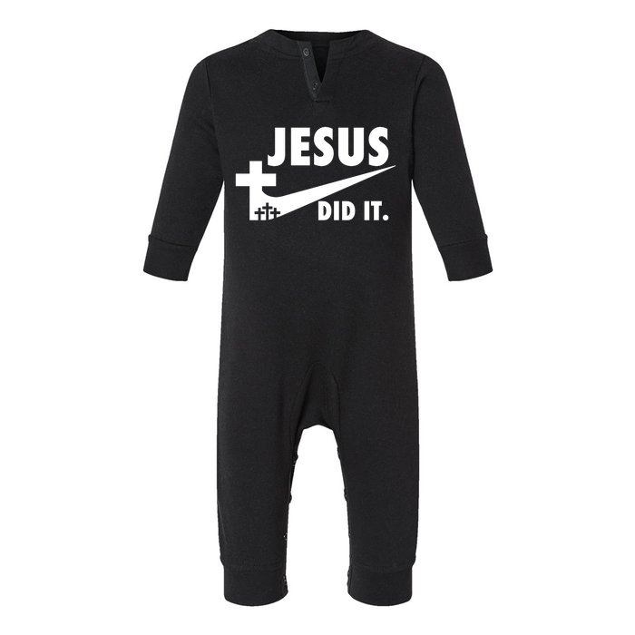 Jesus Did It Faith Cross Christian Infant Fleece One Piece