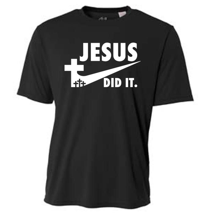 Jesus Did It Faith Cross Christian Cooling Performance Crew T-Shirt