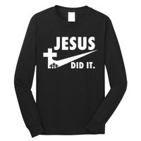 Jesus Did It Faith Cross Christian Long Sleeve Shirt