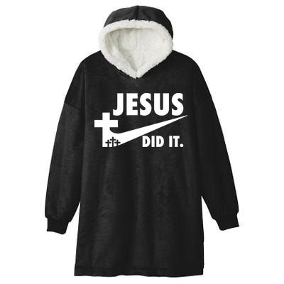 Jesus Did It Faith Cross Christian Hooded Wearable Blanket