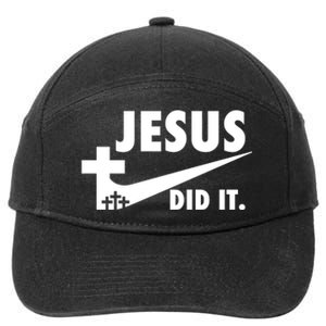 Jesus Did It Faith Cross Christian 7-Panel Snapback Hat