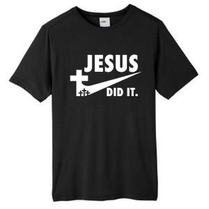 Jesus Did It Faith Cross Christian Tall Fusion ChromaSoft Performance T-Shirt