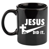 Jesus Did It Faith Cross Christian 11oz C Handle Ceramic Mug